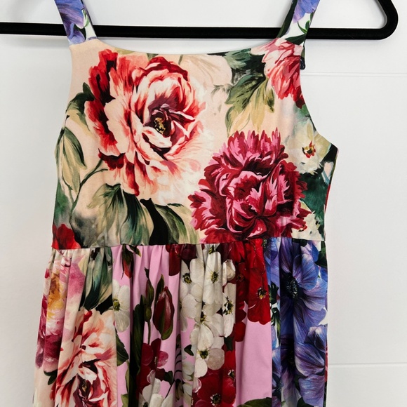 Dolce & Gabbana Multi Colored Floral Strap Sleeve Party Dress Stretch - Picture 3 of 8